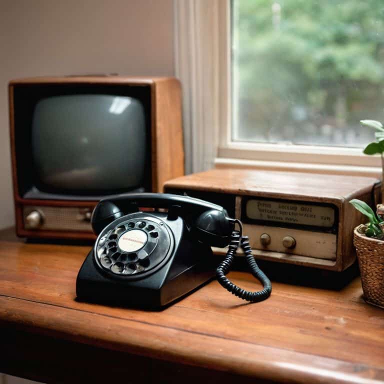 Vintage Tech gadgets on display