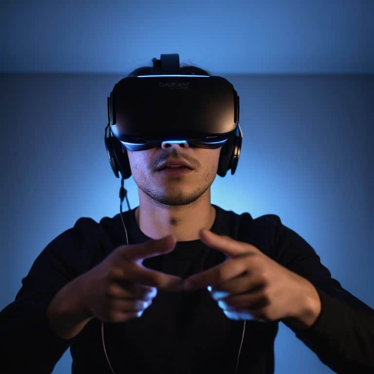 VR gaming headset in action