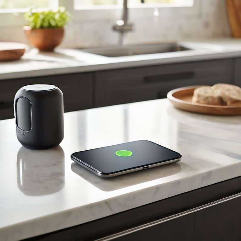 Wireless charging stations in kitchen